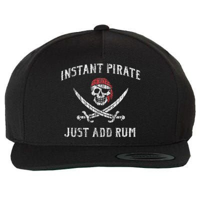 Instant Pirate Just Add Rum Funny Wool Snapback Cap