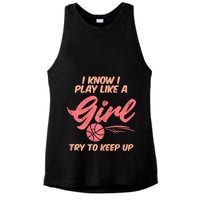 I PLay Like Basketball Cute Player Baller Ladies PosiCharge Tri-Blend Wicking Tank