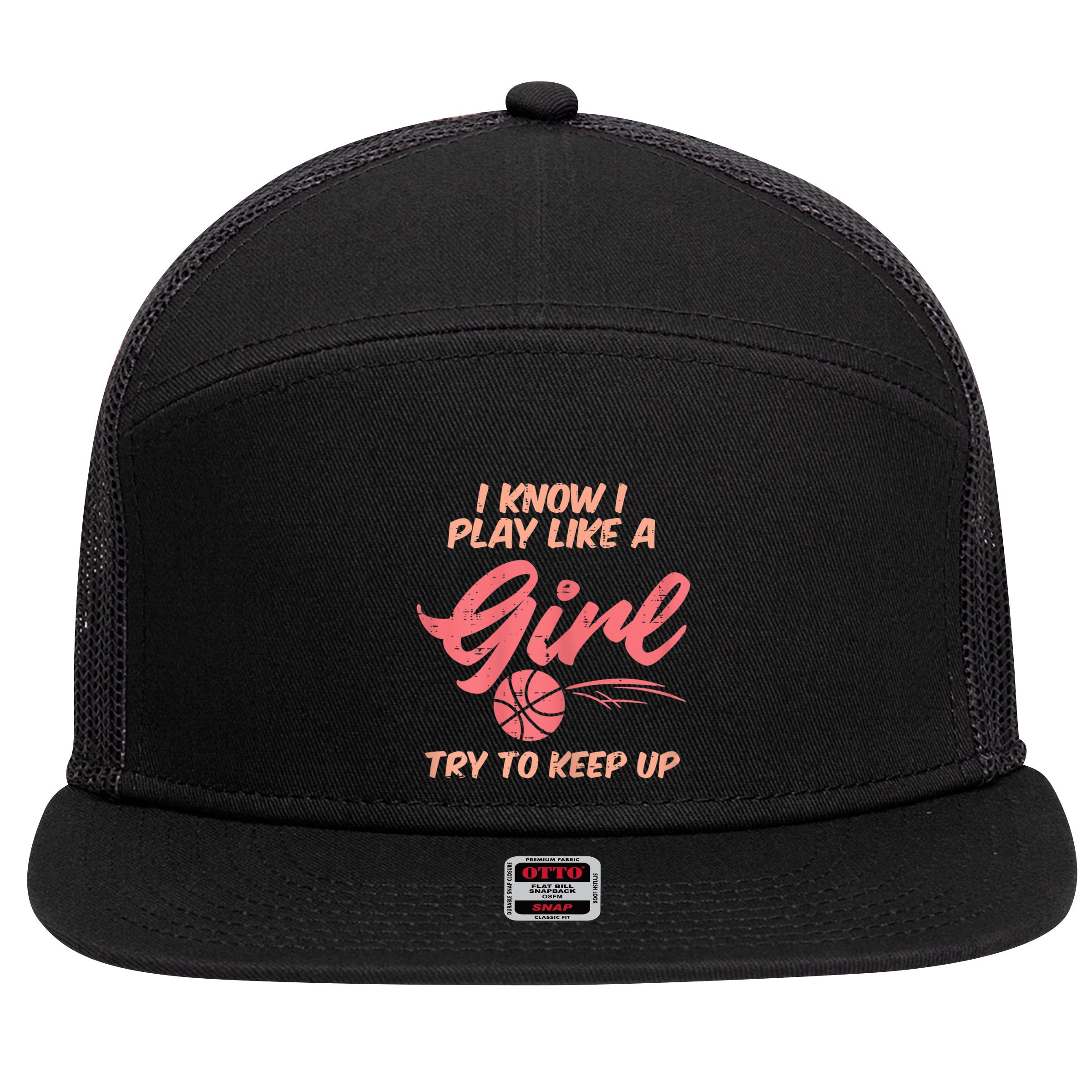 I PLay Like Basketball Cute Player Baller 7 Panel Mesh Trucker Snapback Hat