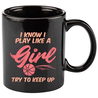 I PLay Like Basketball Cute Player Baller 11oz C Handle Ceramic Mug