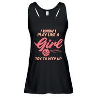 I PLay Like Basketball Cute Player Baller Ladies Essential Flowy Tank