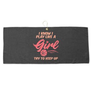 I PLay Like Basketball Cute Player Baller Large Microfiber Waffle Golf Towel