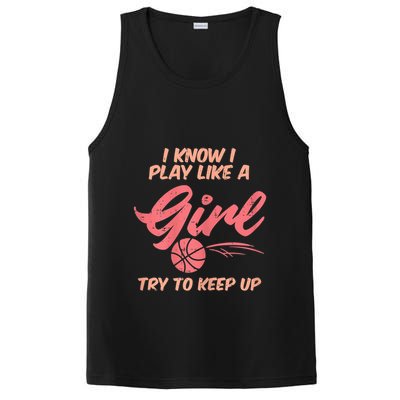 I PLay Like Basketball Cute Player Baller PosiCharge Competitor Tank