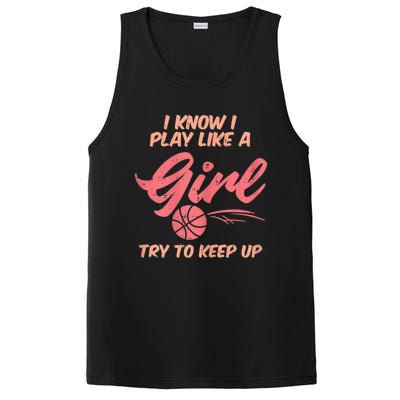 I PLay Like Basketball Cute Player Baller PosiCharge Competitor Tank