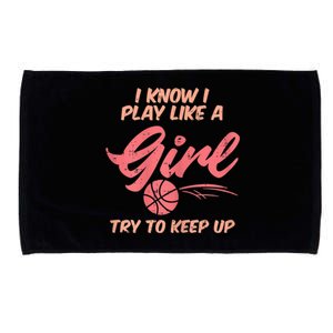 I PLay Like Basketball Cute Player Baller Microfiber Hand Towel