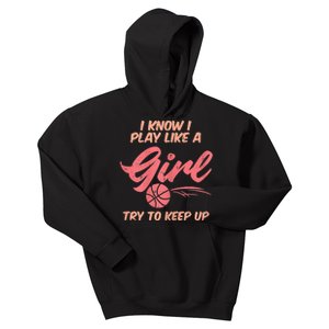 I PLay Like Basketball Cute Player Baller Kids Hoodie