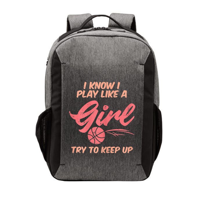 I PLay Like Basketball Cute Player Baller Vector Backpack