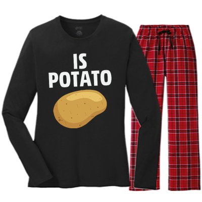 Is Potato Late Show Funny Colbert Women's Long Sleeve Flannel Pajama Set 