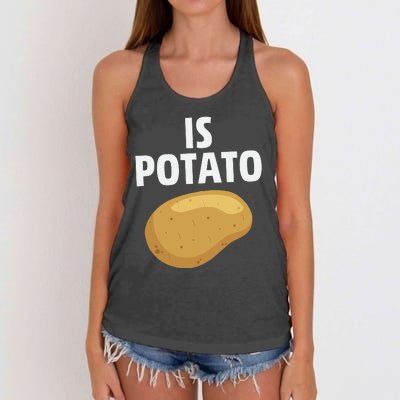 Is Potato Late Show Funny Colbert Women's Knotted Racerback Tank