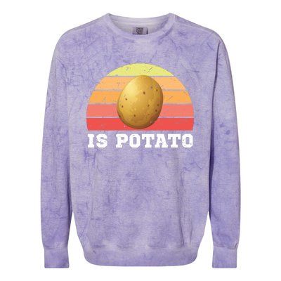 Is Potato Late Show Retro Vintage Colbert Colorblast Crewneck Sweatshirt