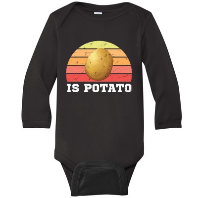 Is Potato Late Show Retro Vintage Colbert Baby Long Sleeve Bodysuit