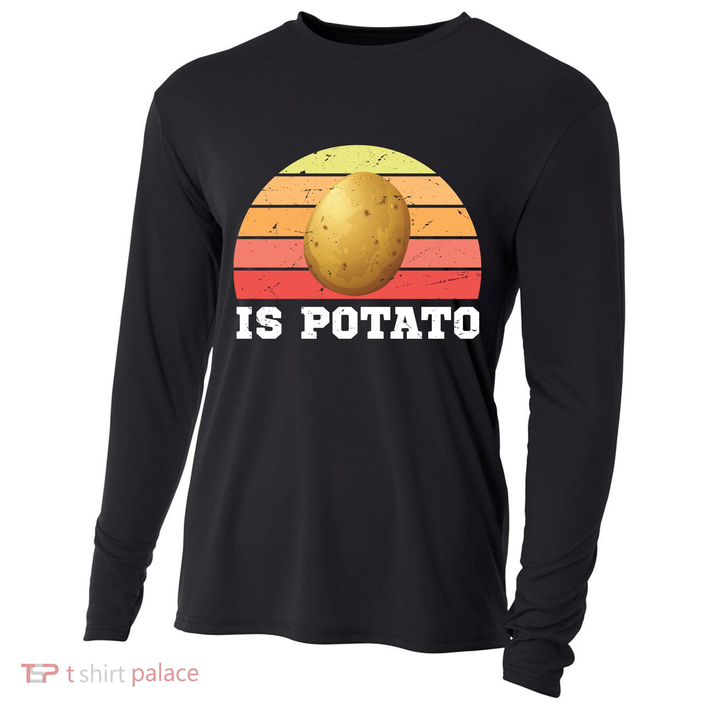 Is Potato Late Show Retro Vintage Colbert Cooling Performance Long Sleeve Crew