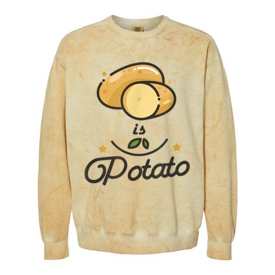 Is Potato Late Night Show Funny Colorblast Crewneck Sweatshirt