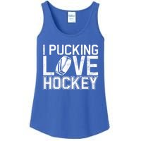 I Pucking Love Hockey Cool Gift Ladies Essential Tank