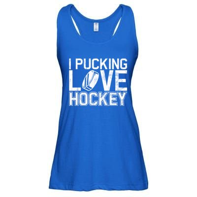 I Pucking Love Hockey Cool Gift Ladies Essential Flowy Tank