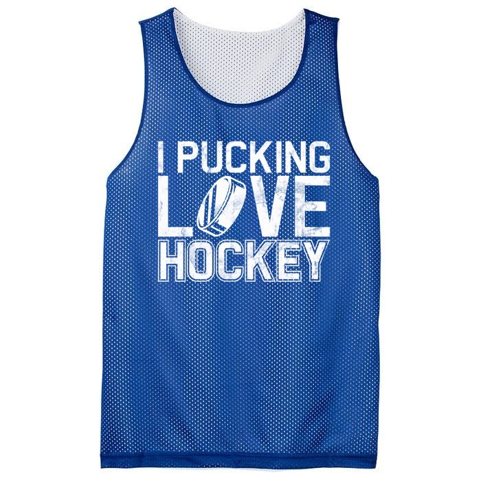 I Pucking Love Hockey Cool Gift Mesh Reversible Basketball Jersey Tank