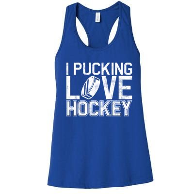 I Pucking Love Hockey Cool Gift Women's Racerback Tank