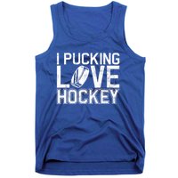 I Pucking Love Hockey Cool Gift Tank Top