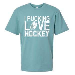 I Pucking Love Hockey Cool Gift Sueded Cloud Jersey T-Shirt