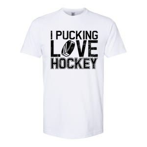 I Pucking Love Hockey Cool Gift Softstyle CVC T-Shirt