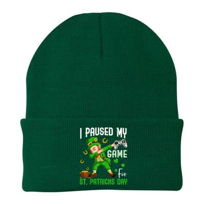 I Paused My Game For St Patricks Day Dabbing Leprechaun Knit Cap Winter Beanie