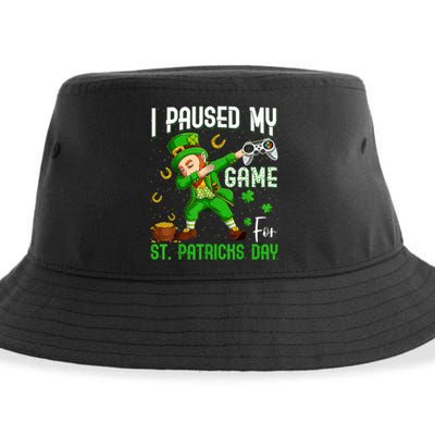 I Paused My Game For St Patricks Day Dabbing Leprechaun Sustainable Bucket Hat