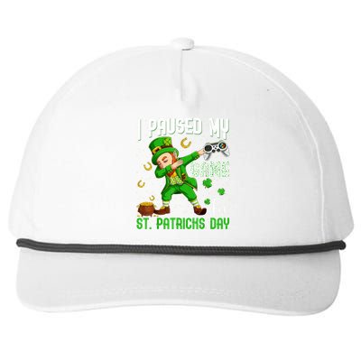 I Paused My Game For St Patricks Day Dabbing Leprechaun Snapback Five-Panel Rope Hat