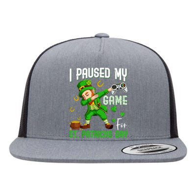 I Paused My Game For St Patricks Day Dabbing Leprechaun Flat Bill Trucker Hat