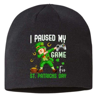 I Paused My Game For St Patricks Day Dabbing Leprechaun Sustainable Beanie