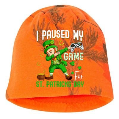 I Paused My Game For St Patricks Day Dabbing Leprechaun Kati - Camo Knit Beanie