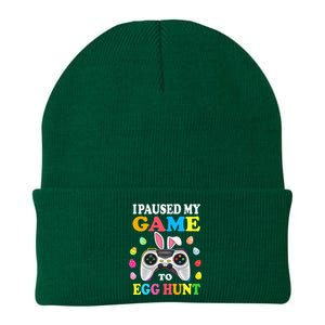 I Paused My Game To Egg Hunt Easter Funny Gamer Knit Cap Winter Beanie