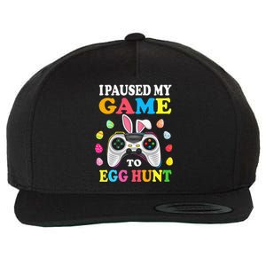 I Paused My Game To Egg Hunt Easter Funny Gamer Wool Snapback Cap