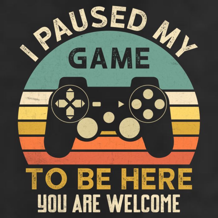 I Paused My Game To Be Here YouRe Welcome Retro Gamer Gift Golf Towel