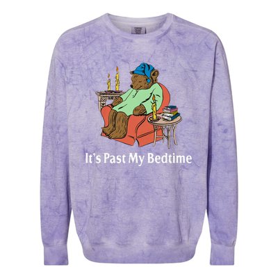 It's Past My Bedtime Funny Bear Lover Reading Gifts Colorblast Crewneck Sweatshirt