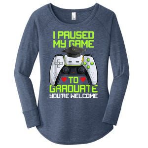 I Paused My Game To Graduate Funny Graduation Graduate Gamer Women's Perfect Tri Tunic Long Sleeve Shirt