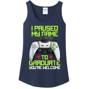 I Paused My Game To Graduate Funny Graduation Graduate Gamer Ladies Essential Tank