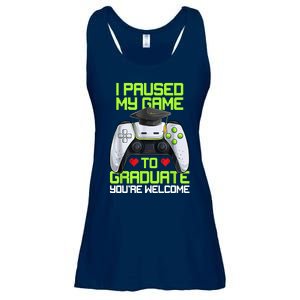 I Paused My Game To Graduate Funny Graduation Graduate Gamer Ladies Essential Flowy Tank