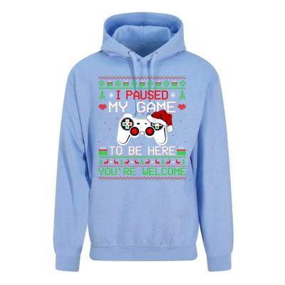 I Paused My Game To Be Here YouRe Welcome Ugly Video Gamer Cute Gift Unisex Surf Hoodie