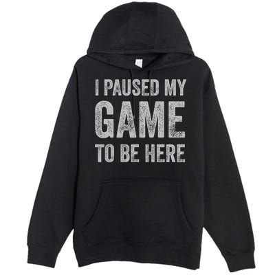 I Paused My Game To Be Here Vintage Pullover Hoodie Premium Pullover Hoodie