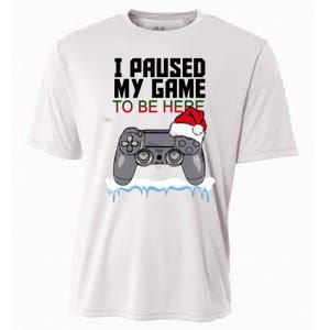 I Paused My Game To Be Here Christmas Gamer Cooling Performance Crew T-Shirt