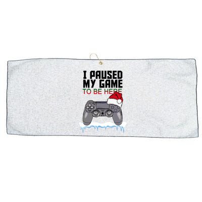 I Paused My Game To Be Here Christmas Gamer Large Microfiber Waffle Golf Towel