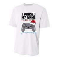 I Paused My Game To Be Here Christmas Gamer Youth Performance Sprint T-Shirt