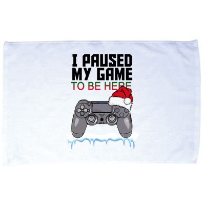 I Paused My Game To Be Here Christmas Gamer Microfiber Hand Towel