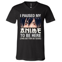 I Paused My Anime To Be Here Japan Kawaii Manga Anime Gifts V-Neck T-Shirt