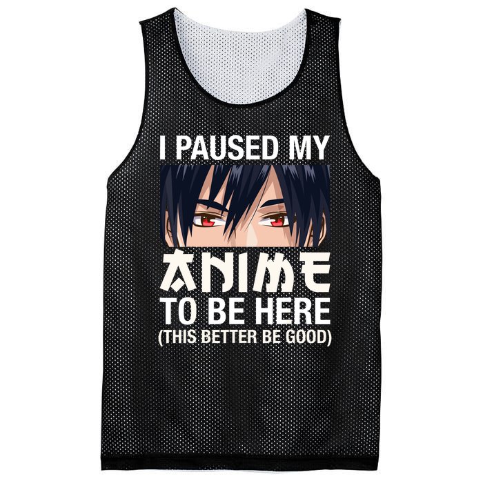 I Paused My Anime To Be Here Japan Kawaii Manga Anime Gifts Mesh Reversible Basketball Jersey Tank