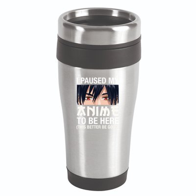 I Paused My Anime To Be Here Japan Kawaii Manga Anime Gifts 16oz Travel Tumbler