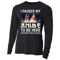 I Paused My Anime To Be Here Japan Kawaii Manga Anime Gifts Cooling Performance Long Sleeve Crew