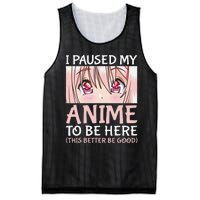 I Paused My Anime To Be Here Otaku Anime Merch Gift Mesh Reversible Basketball Jersey Tank