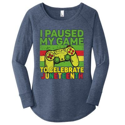 I Paused My Game To Celebrate Juneteenth Gift Women's Perfect Tri Tunic Long Sleeve Shirt