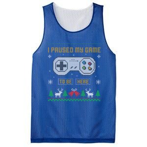 I Paused My Game To Be Here Gaming Ugly Christmas Gift Mesh Reversible Basketball Jersey Tank